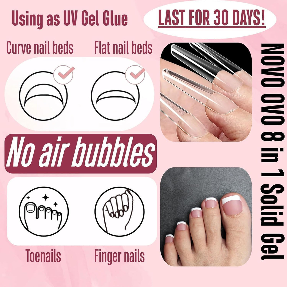 NOVO OVO cured nails in a lifestyle shot illustrating strong, long-lasting manicure results