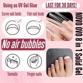 NOVO OVO cured nails in a lifestyle shot illustrating strong, long-lasting manicure results
