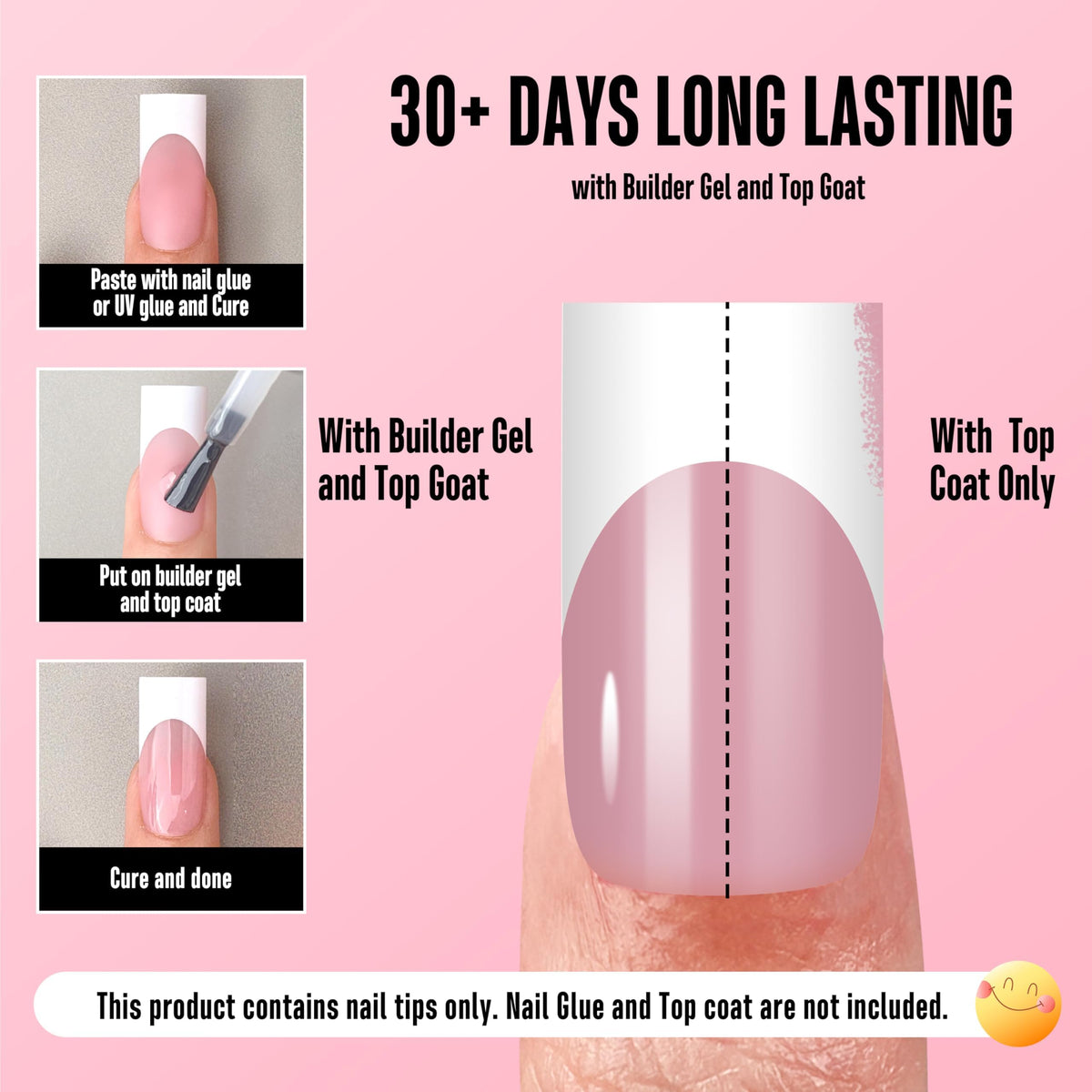 NOVO OVO finished manicure lifestyle shot showing polished white French tips for everyday wear