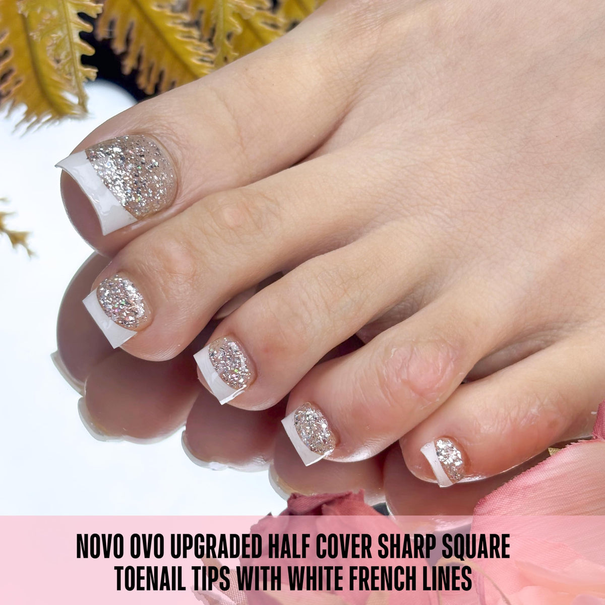 NOVO OVO in use on toes illustrating quick salon-style French pedicure benefit
