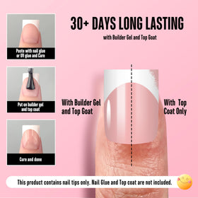 NOVO OVO nail tips applied in a salon scene for quick professional results