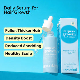 Novokind serum texture on fingers showing lightweight, non-greasy absorption
