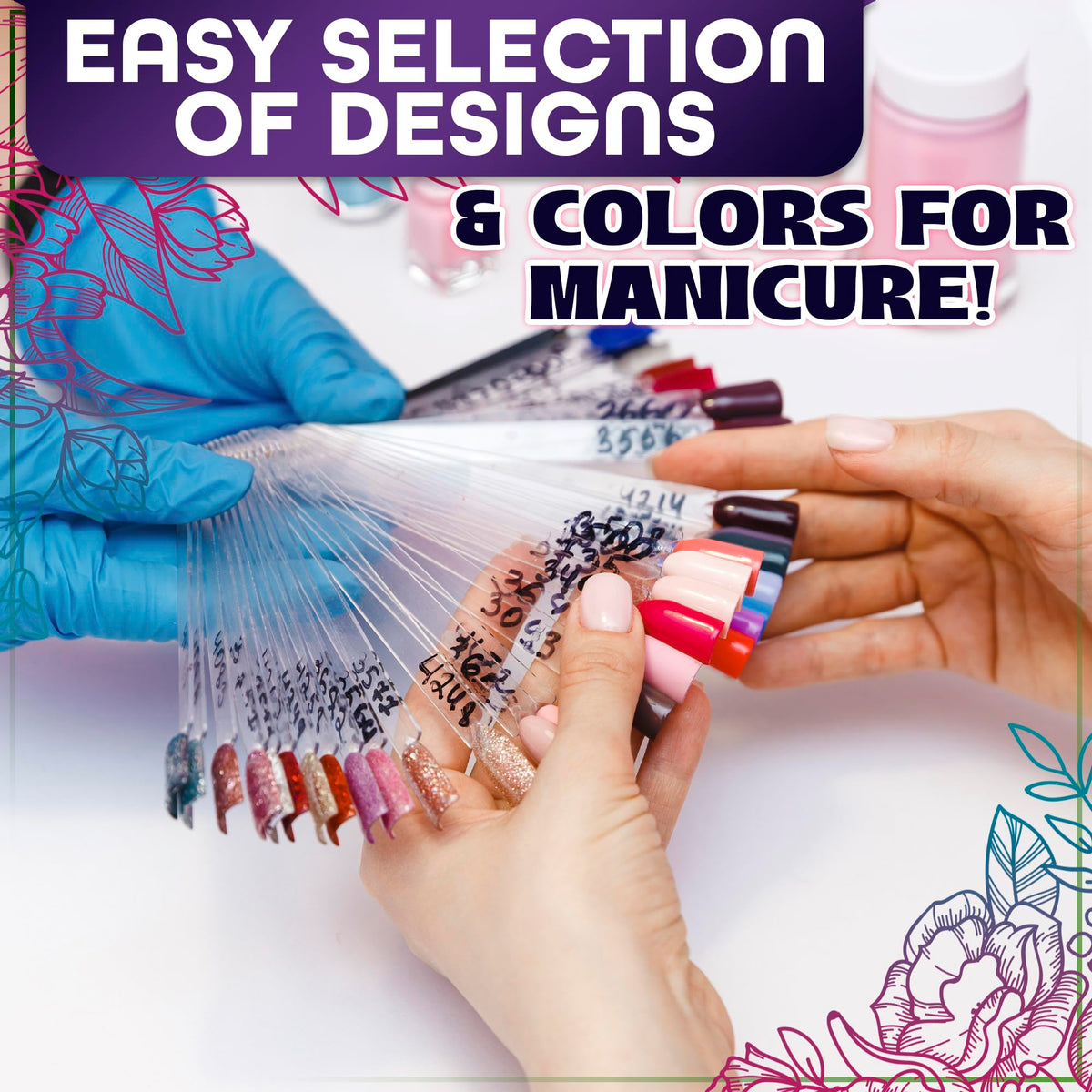 Novsix hands flipping swatches to compare shades for efficient decisions