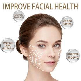 NOVWEE brush in use along jawline to sculpt and reduce puffiness