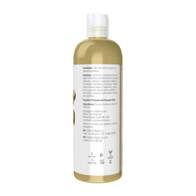 NOW Foods castor oil label close-up highlighting purity and non-GMO verification