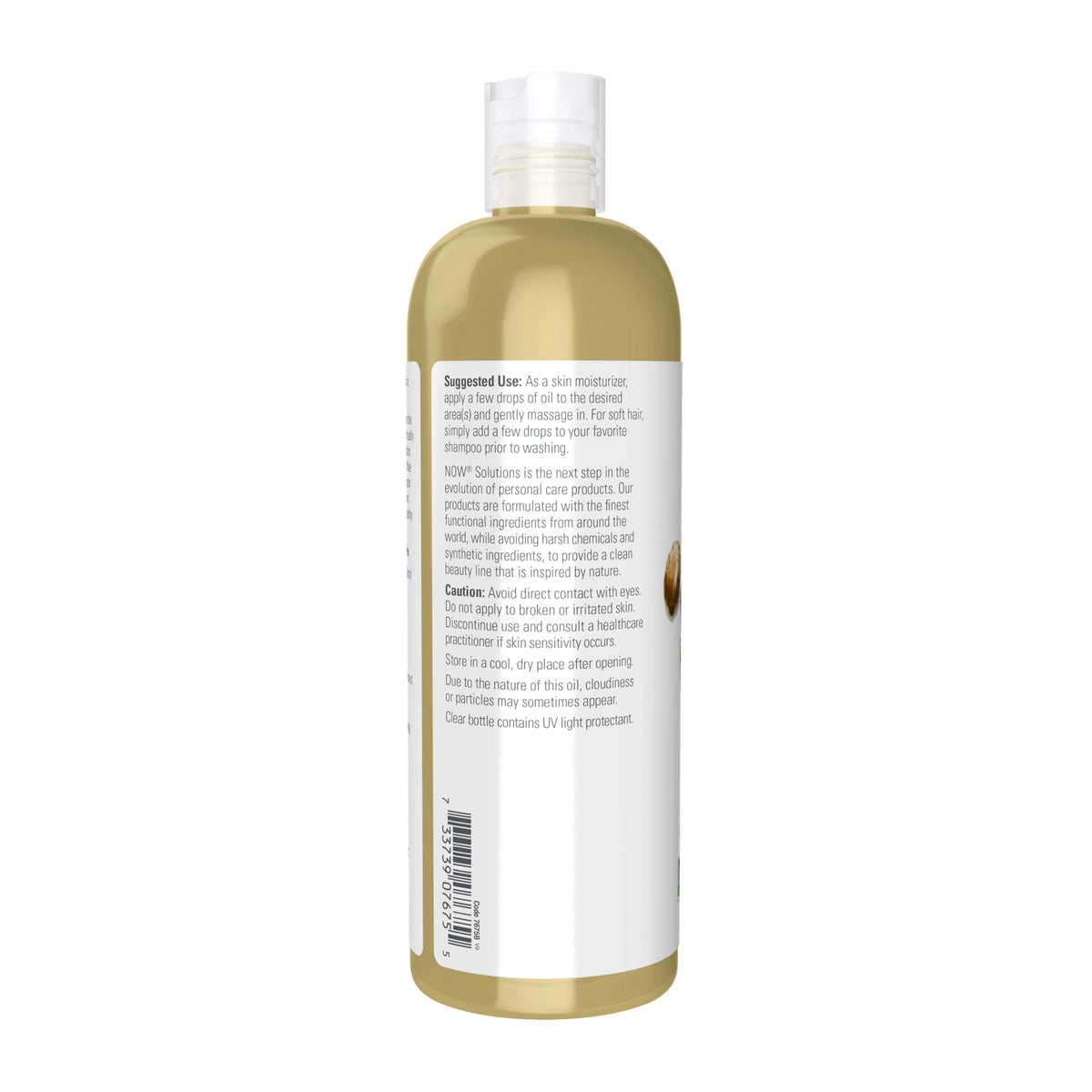 NOW Foods castor oil texture on dropper demonstrating thick emollient feel and spreadability