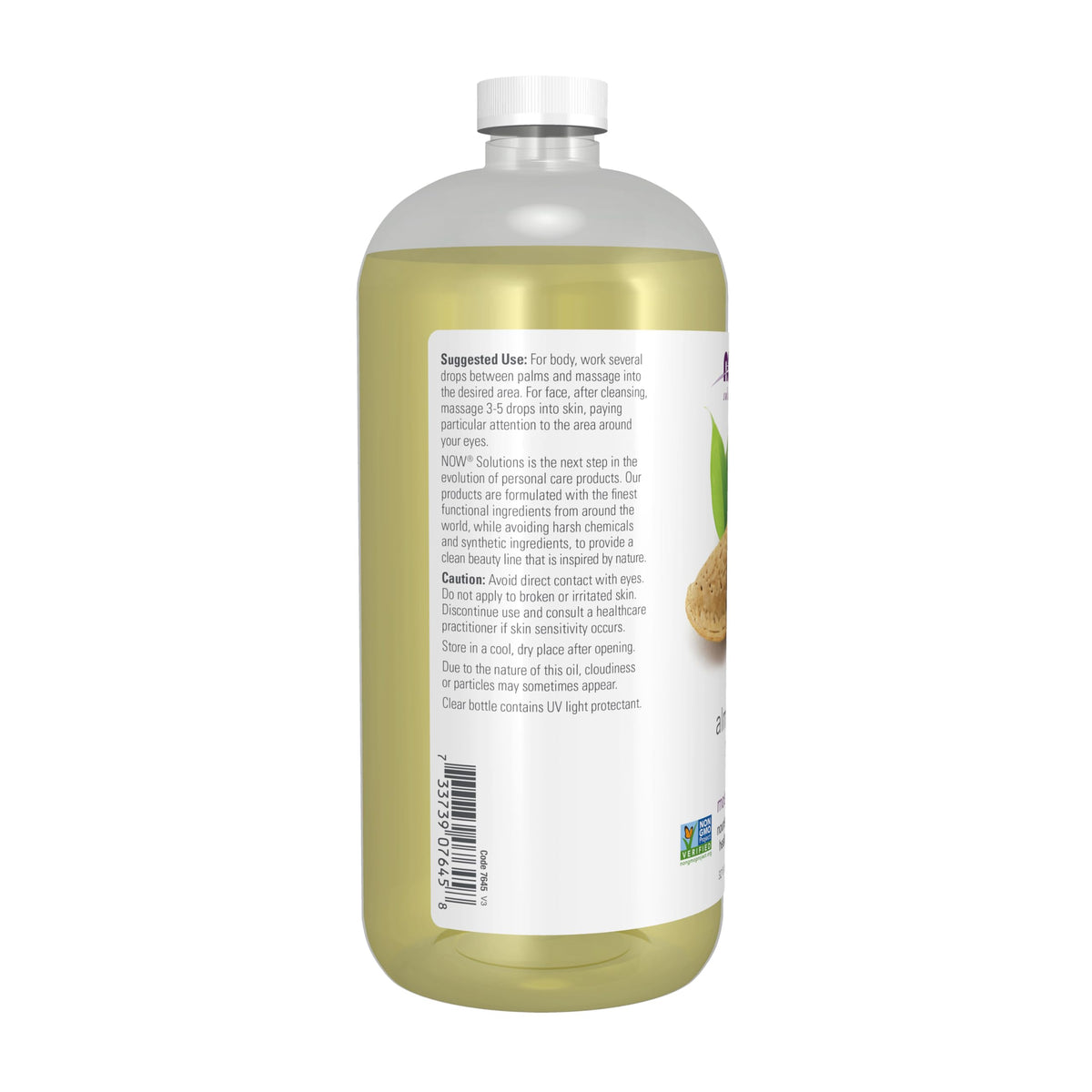 NOW Foods oil poured into hand demonstrating smooth application and moisturization