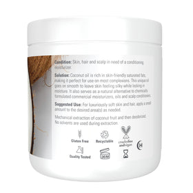 NOW Foods coconut oil creamy texture close-up for smooth application benefit