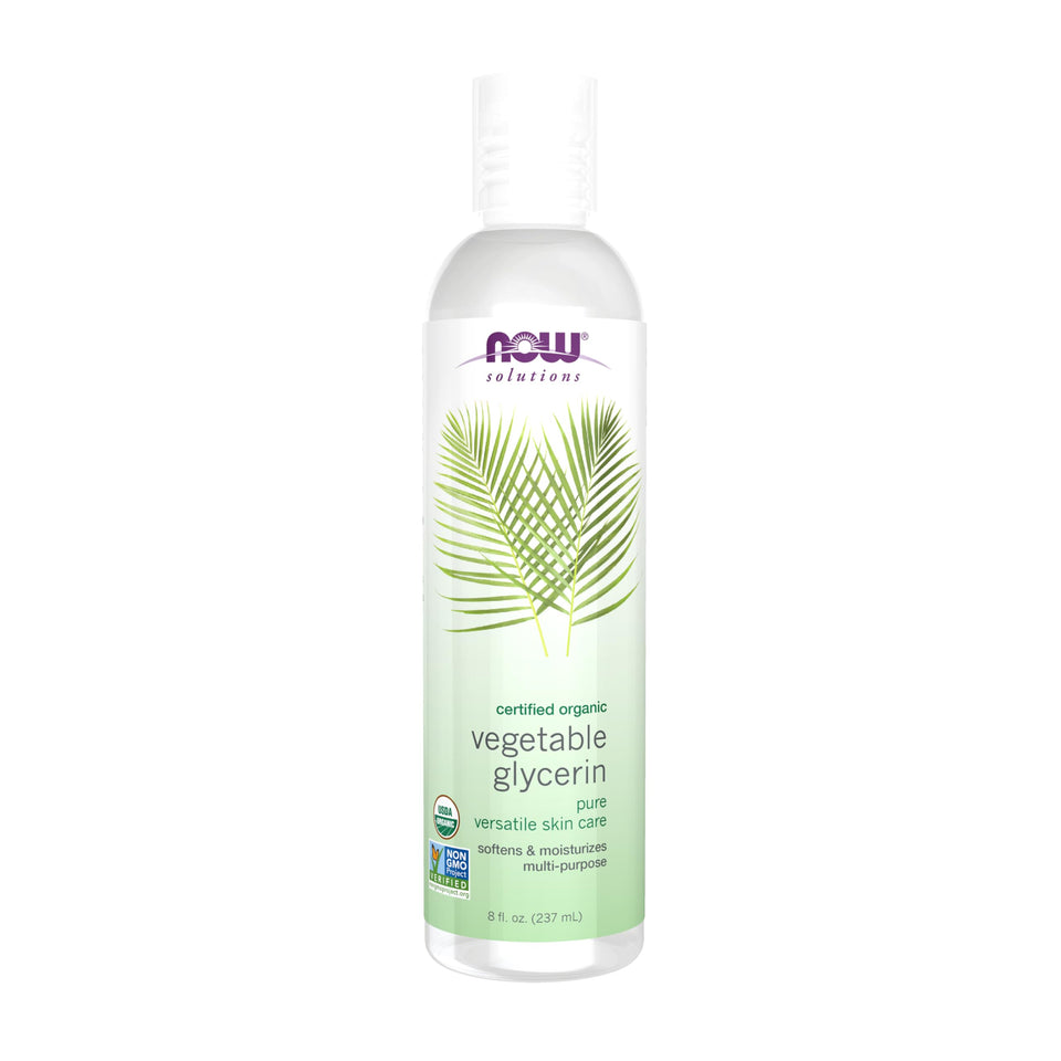 NOW Foods glycerin front label showing product name and size for clarity