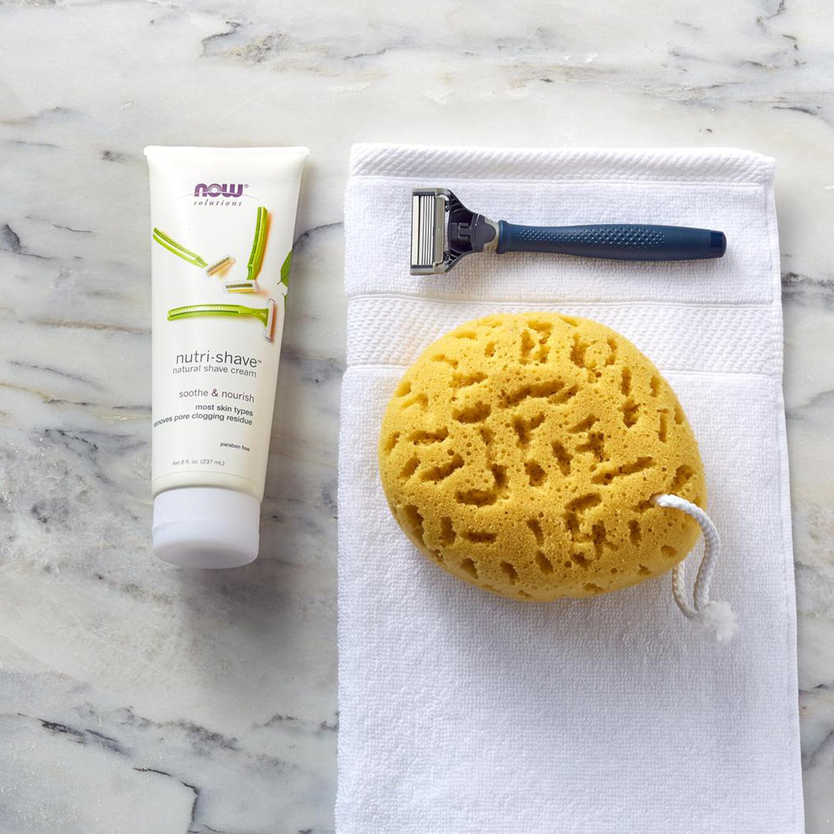 NOW Foods Nutri-Shave used during face shaving to reduce irritation