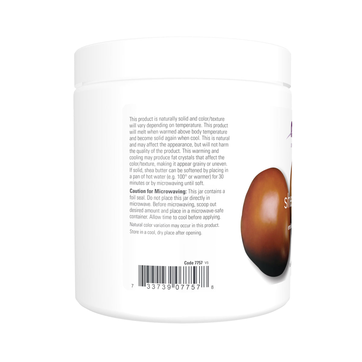 NOW Foods shea butter being applied to elbow to soften rough skin