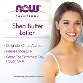 NOW Foods shea butter applied to elbow and knee to condition rough areas