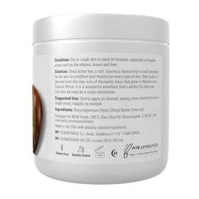 NOW Foods shea butter close-up texture showing creamy absorbent body butter