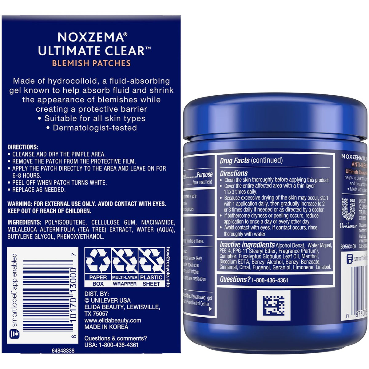 Noxzema blemish patches close-up showing hydrocolloid texture and protective benefits