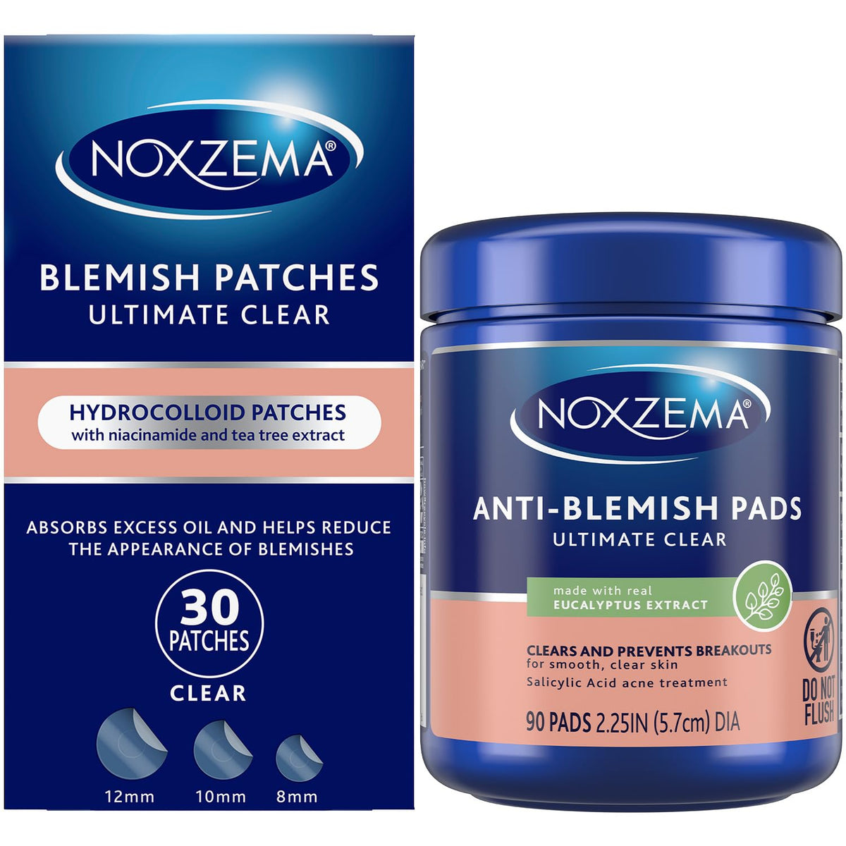 Noxzema bundle front packaging showing both patches and pads for quick use