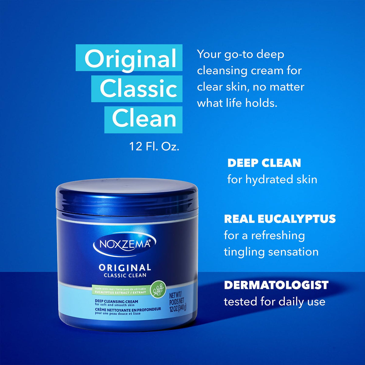 Close-up of Noxzema label highlighting ingredients and usage info