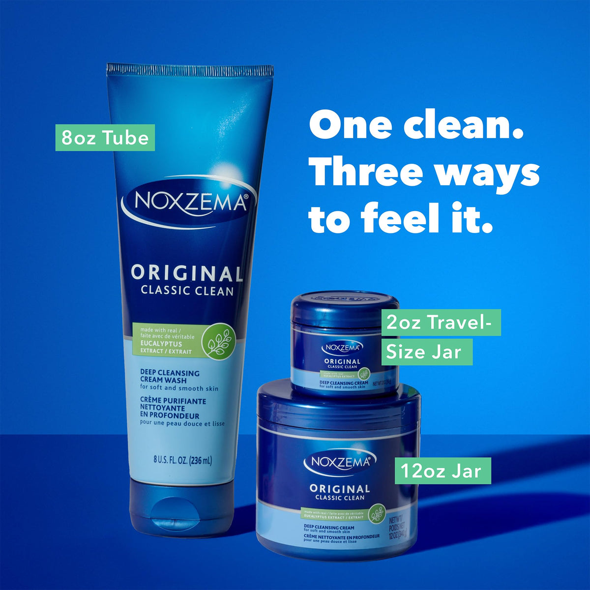 Noxzema size comparison 2oz showing compact jar next to common items