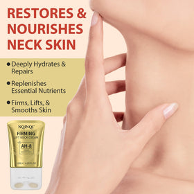 NQINQI model applying cream to neck showing even distribution advantage