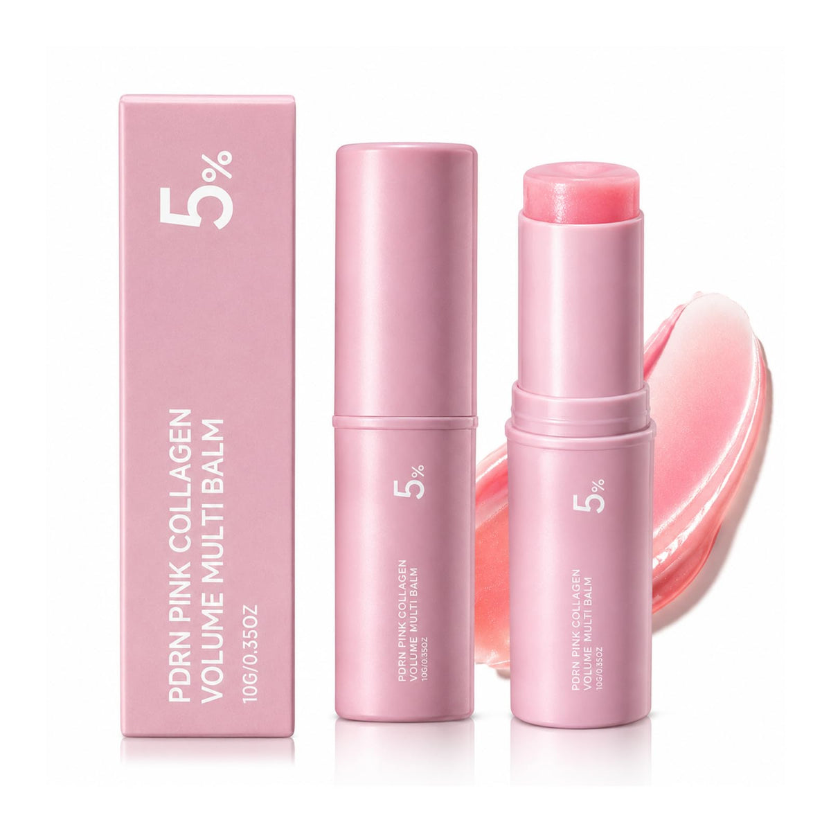 NRAEC front packaging showing two pink collagen multi balm sticks and product benefits