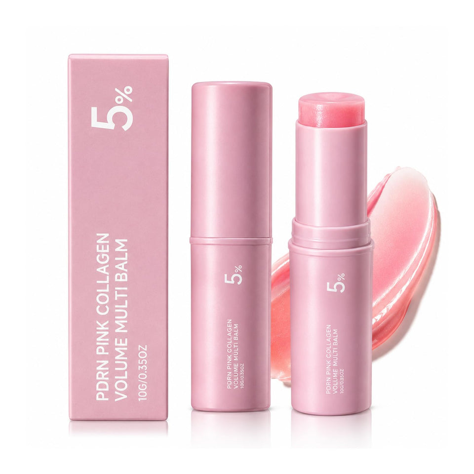 NRAEC front packaging showing two pink collagen multi balm sticks and product benefits