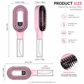 NTSPFU fine mist spraying on hair to reduce flyaways and refresh style