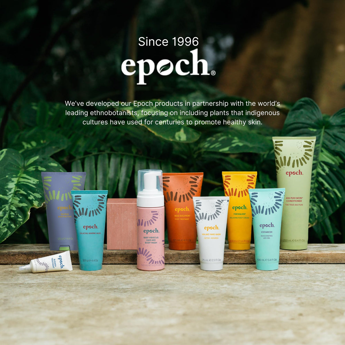 Nu Skin Epoch Baobab on bathroom shelf in lifestyle scene suggesting daily self-care ritual