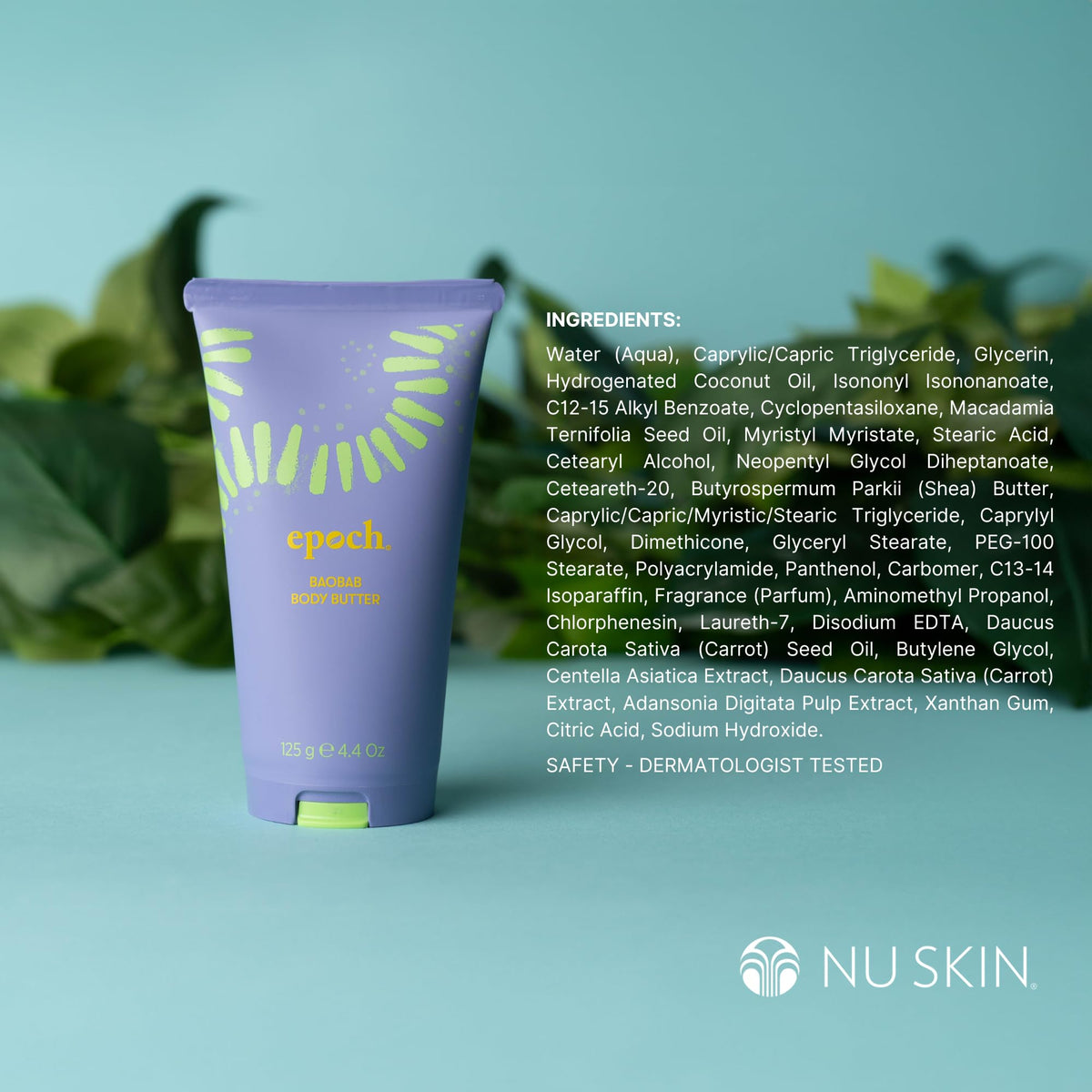 Nu Skin Epoch Baobab open jar texture demonstrating whipped creaminess for smoother skin