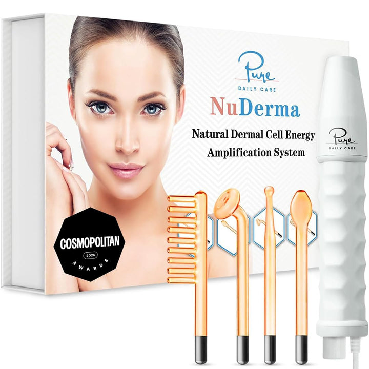 Pure Daily Care NuDerma front view showing device and ergonomic design for easy home treatments