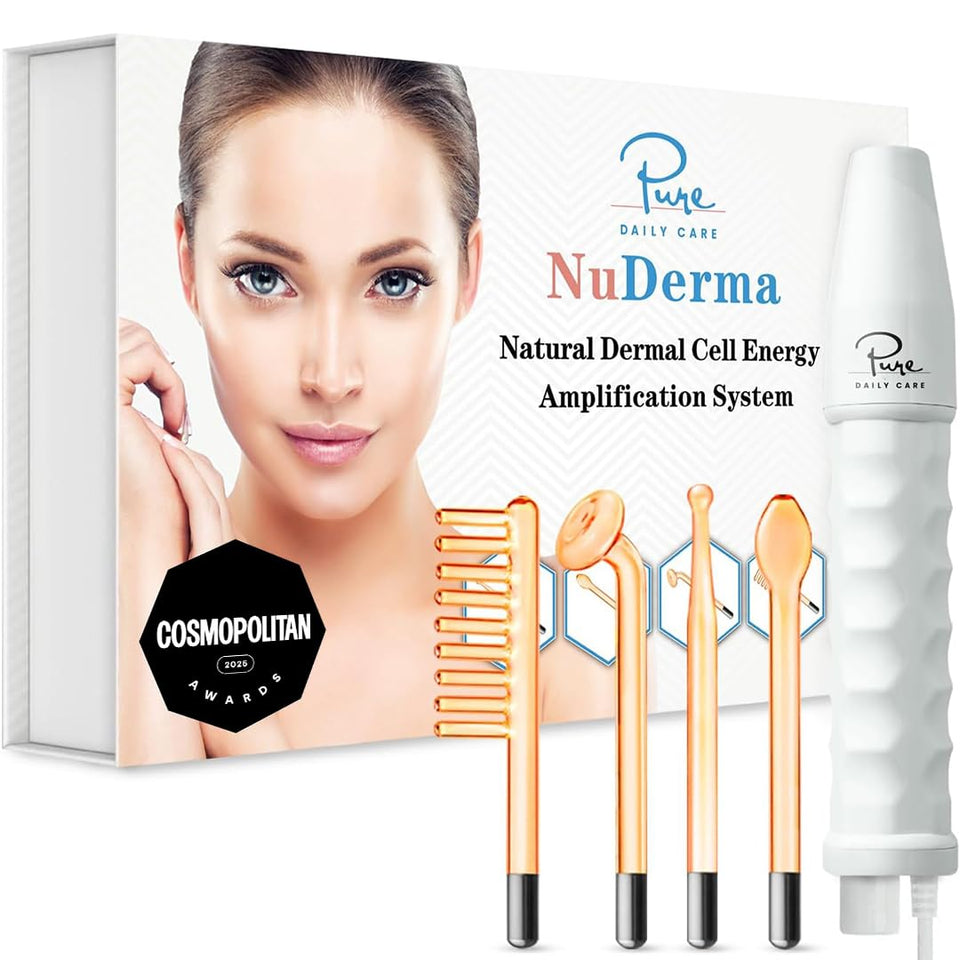 Pure Daily Care NuDerma front view showing device and ergonomic design for easy home treatments
