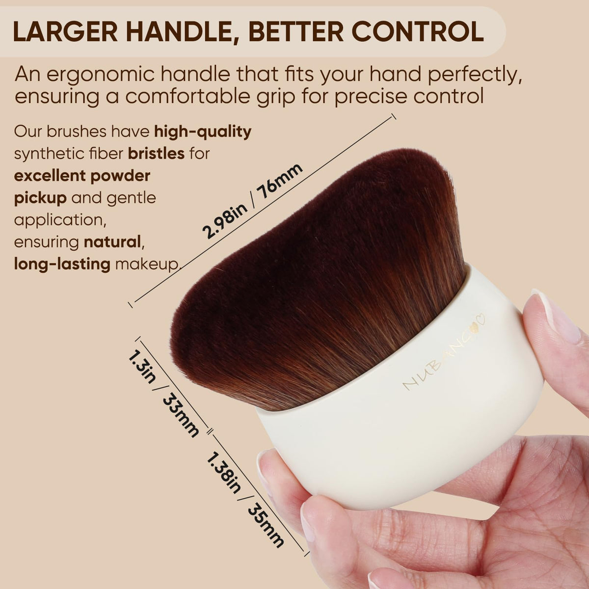 nubangoo close-up of ultra-soft dense bristles highlighting smooth blending performance