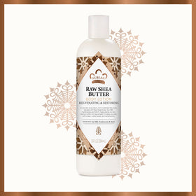 Nubian Heritage bottle in bathroom setting, suggests daily nourishing skincare ritual
