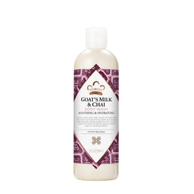 Nubian Heritage front packaging showing goats milk chai scent and benefits