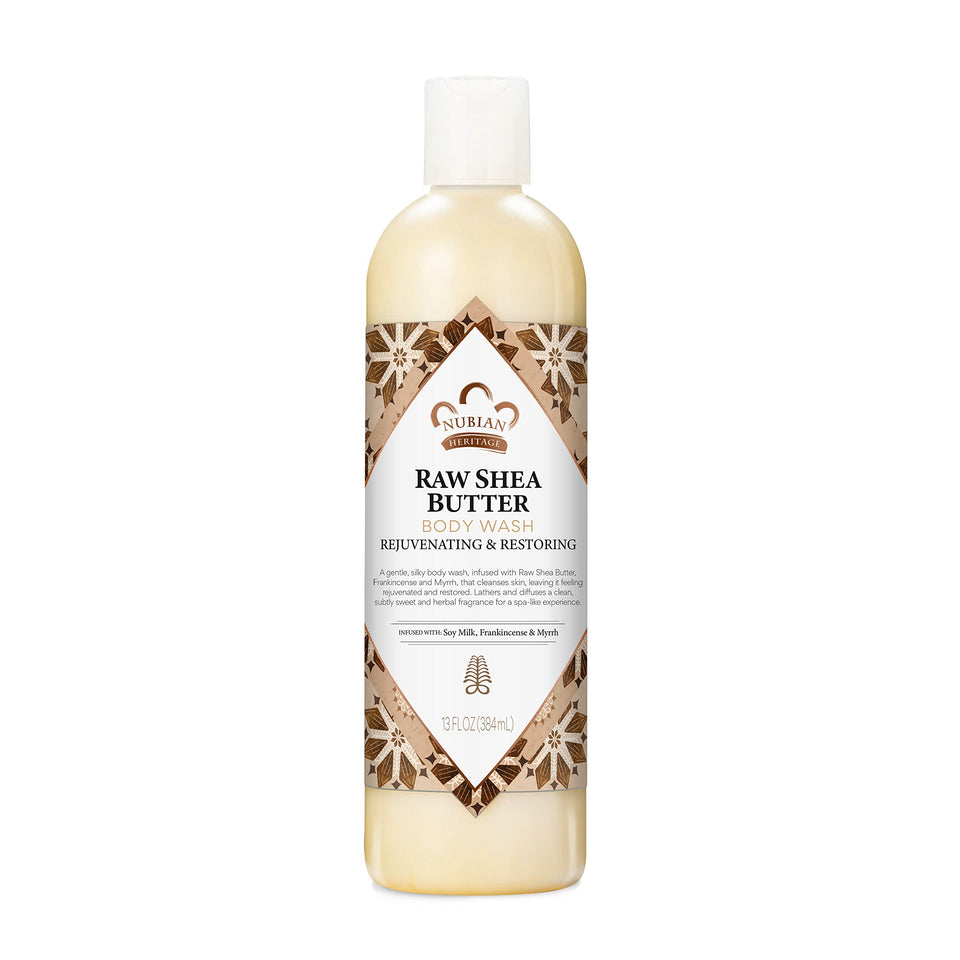 Nubian Heritage front packaging showing bottle and label for moisturizing wash