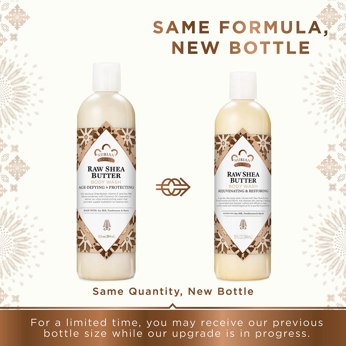 Nubian Heritage pump dispensing creamy lather demonstrating gentle cleanse