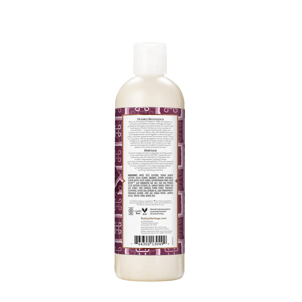 Nubian Heritage creamy lather texture close-up for gentle hydration