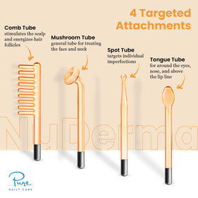 Pure Daily Care NuDerma mushroom applicator close-up revealing neon surface for full-face coverage