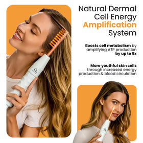 Pure Daily Care NuDerma tongue wand near under-eye area for gentle contour treatment