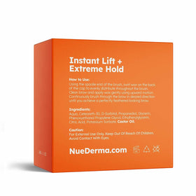 NueDerma label detail close-up showing product information and ingredient transparency