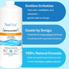 NueVue close-up droplet texture highlighting pure, water-like formula benefits
