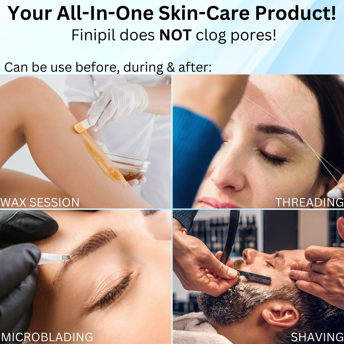 Nufree Finipil Lait 50 in a salon setting illustrating professional aftercare use