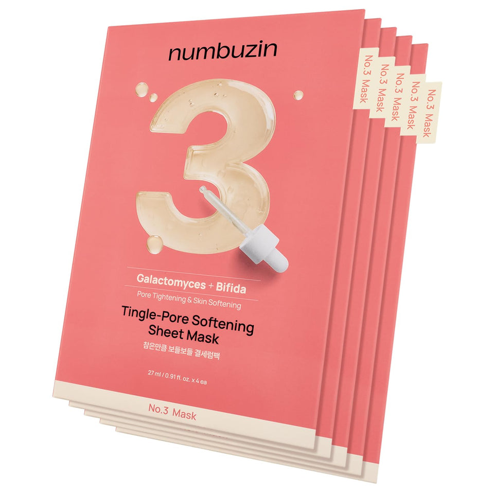 numbuzin front packaging showing No.3 sheet mask with clear benefit