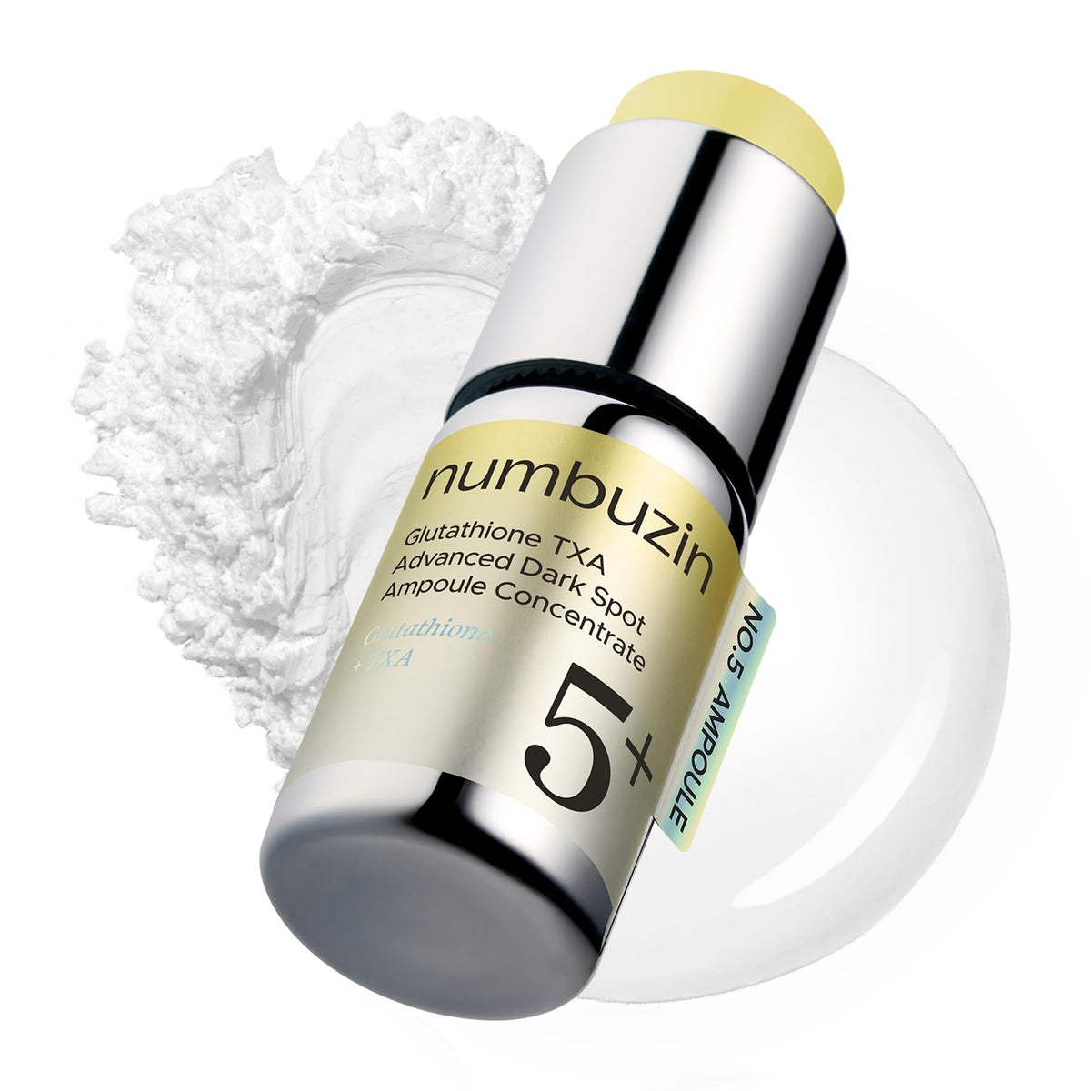 numbuzin front packaging showing ampoule bottle and clean design benefit targeted tone care