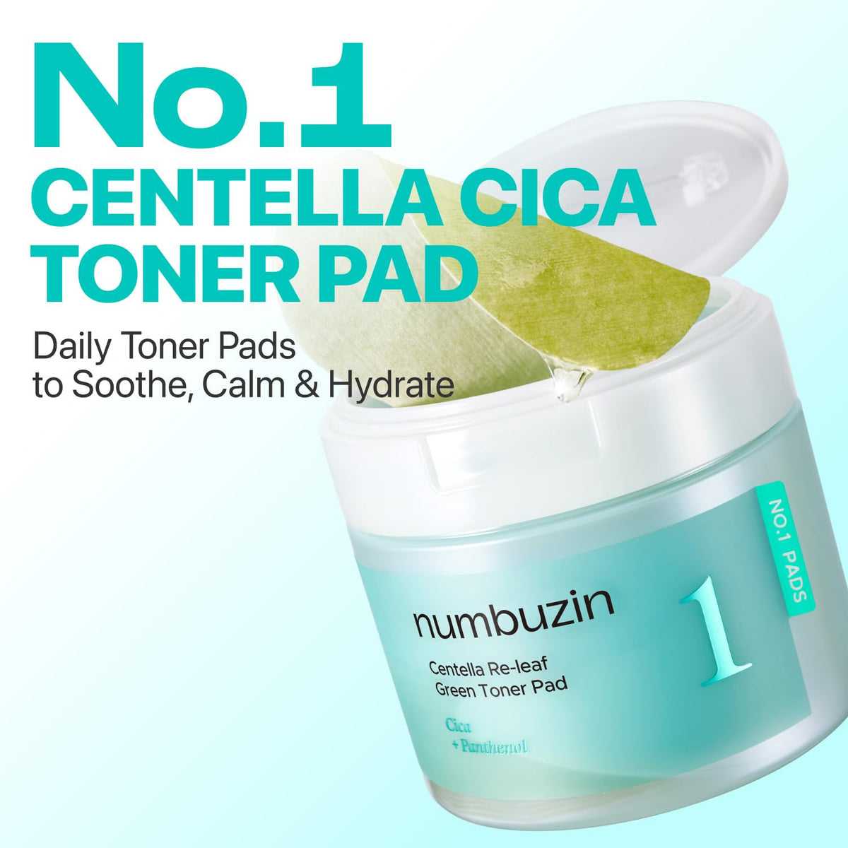 numbuzin green side texture closeup highlighting calming cica