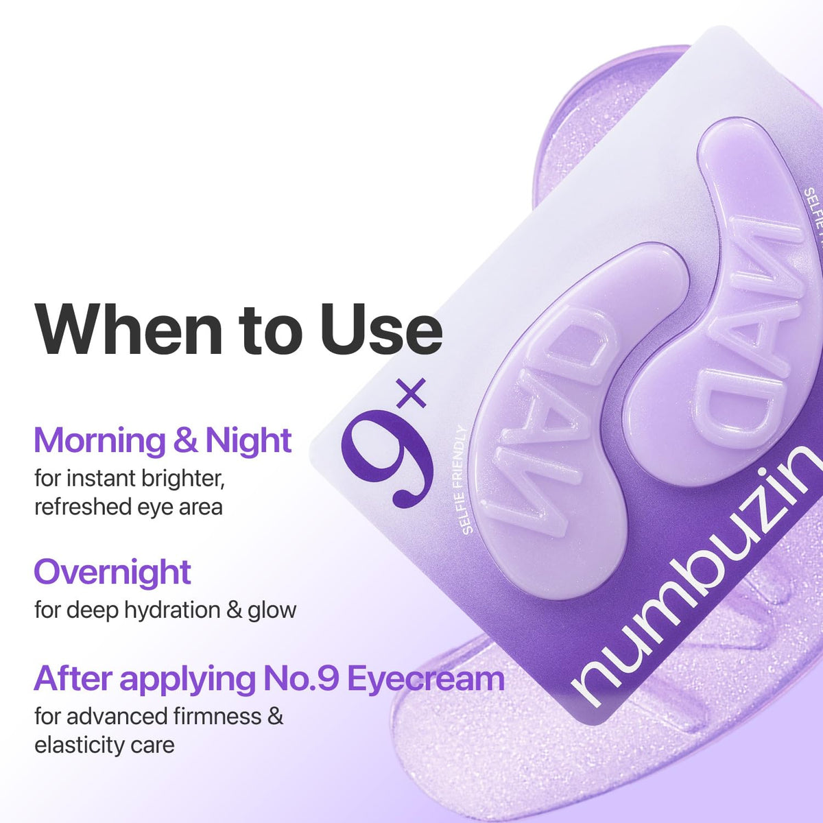 numbuzin ingredient collage featuring NAD+, collagen, peptides for visible refreshment