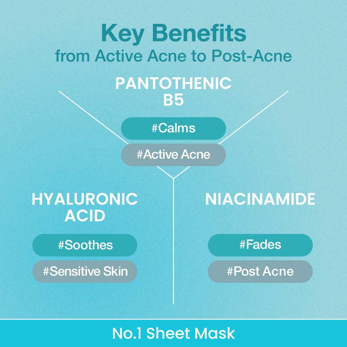 numbuzin ingredients layout with pantothenic B5 and hyaluronic acids