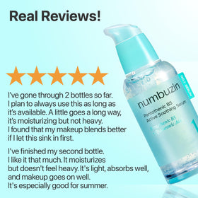 numbuzin ingredients display with panthenol and niacinamide benefits