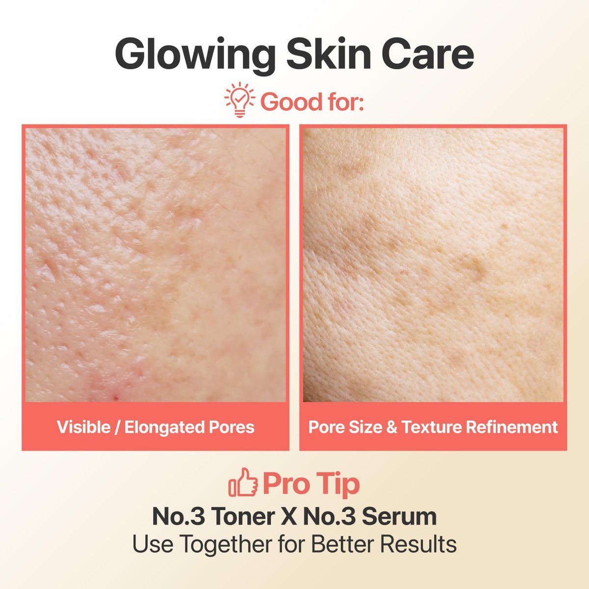 numbuzin before and after skin swatch showing improved texture appearance