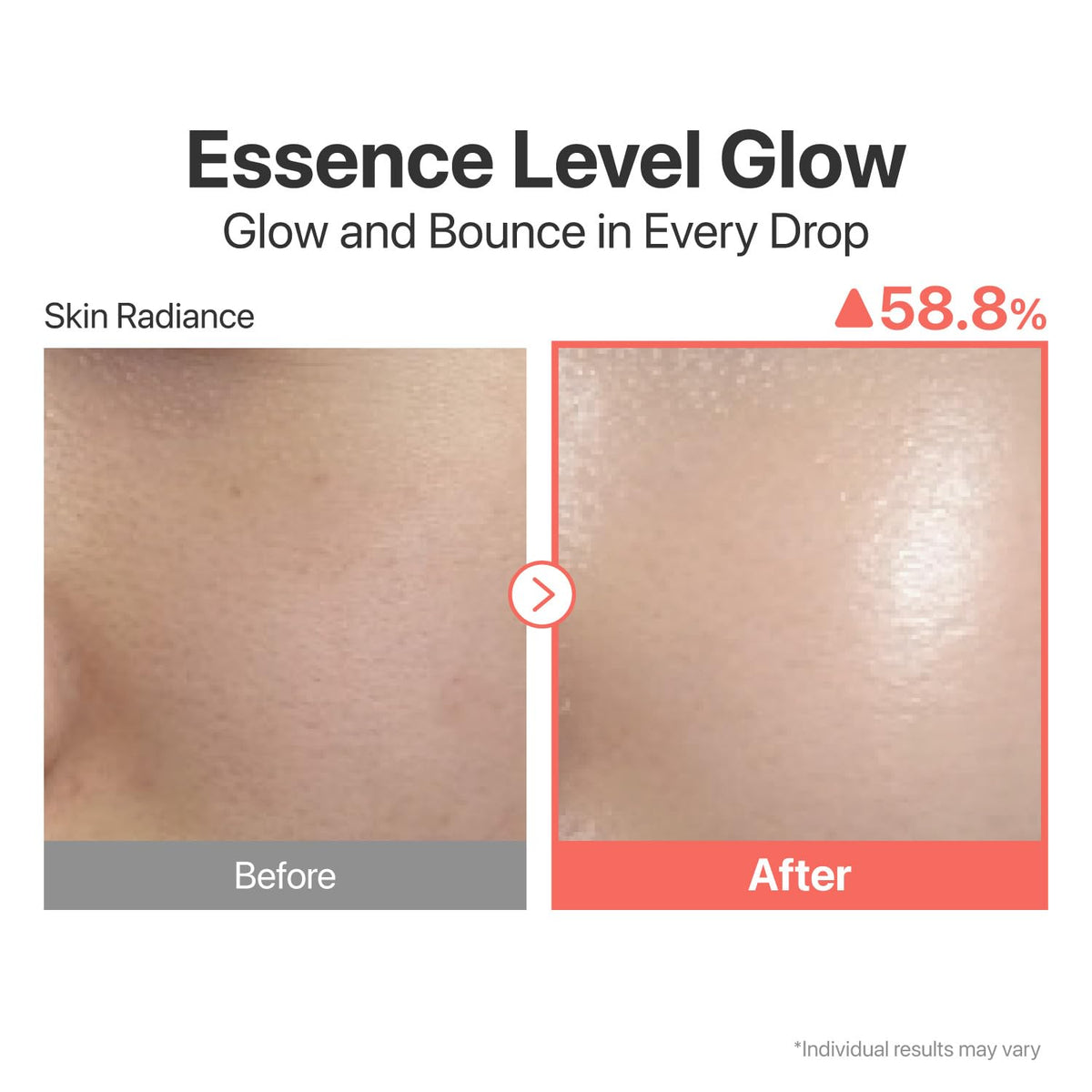 numbuzin essence on skin demonstrating quick absorption and dewy look