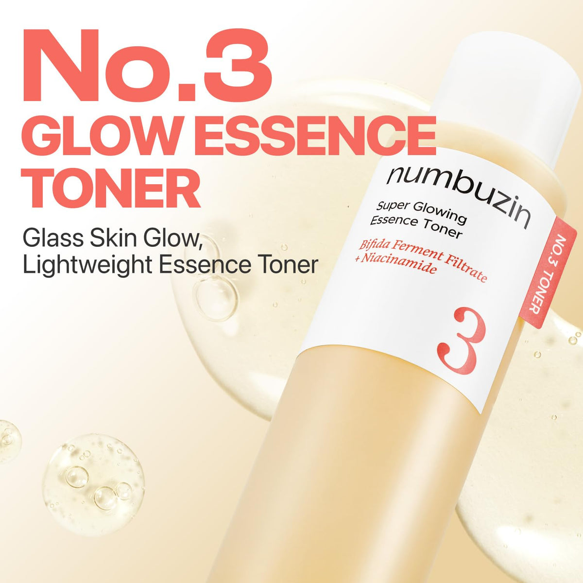 numbuzin close-up of milky essence texture illustrating light hydrating finish