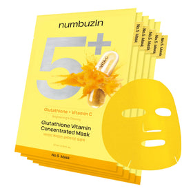 numbuzin front packaging showing brightening sheet mask for clear results